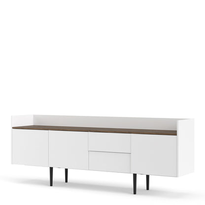 unit sideboard 2 drawers 3 doors in white and walnut