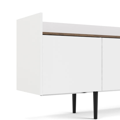 unit sideboard 2 drawers 3 doors in white and walnut