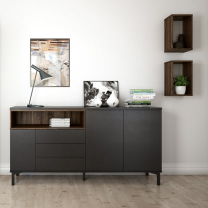 roomers wall shelf unit in walnut