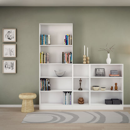 basic low narrow bookcase (2 shelves) in white