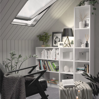 basic low narrow bookcase (2 shelves) in white