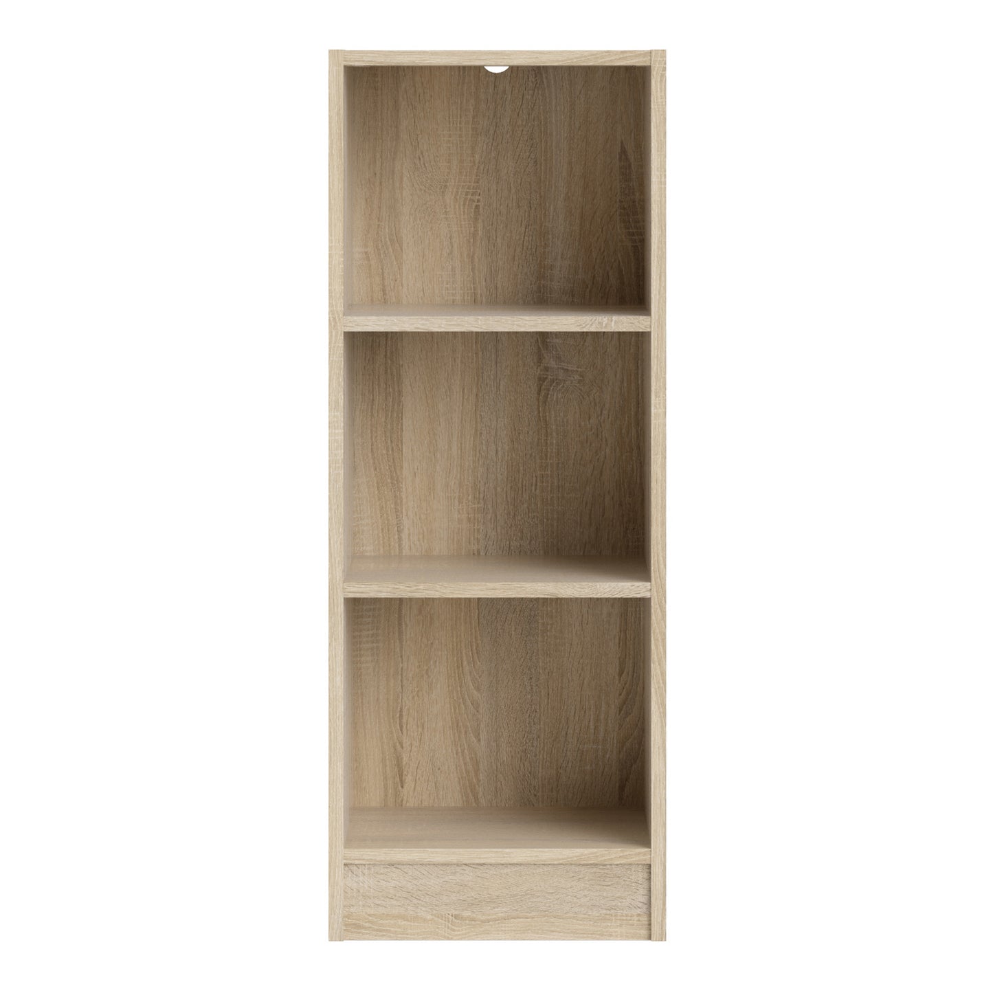 basic low narrow bookcase (2 shelves) in oak