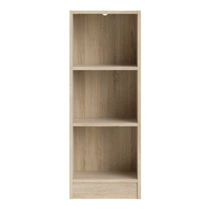 basic low narrow bookcase (2 shelves) in oak