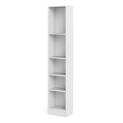 basic tall narrow bookcase (4 shelves) in white