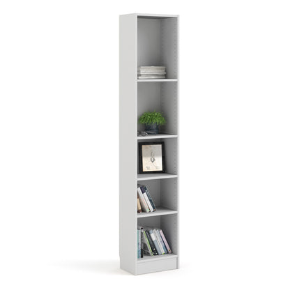 basic tall narrow bookcase (4 shelves) in white