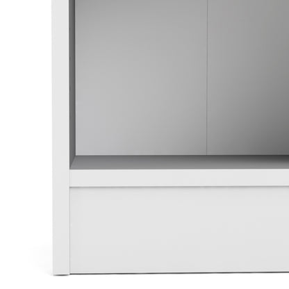 basic tall narrow bookcase (4 shelves) in white