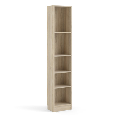 basic tall narrow bookcase (4 shelves) in oak