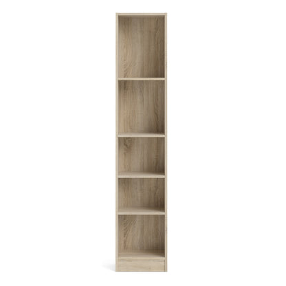 basic tall narrow bookcase (4 shelves) in oak
