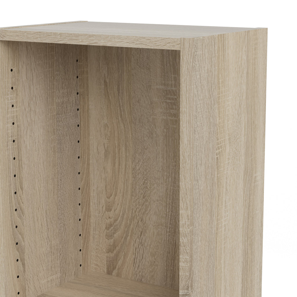 Basic Tall Narrow Oak Bookcase with 4 Shelves – Space Saving Wooden Storage Unit