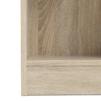 Basic Tall Narrow Oak Bookcase with 4 Shelves – Space Saving Wooden Storage Unit