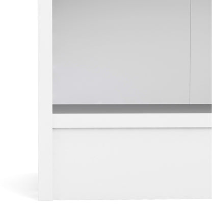 basic low wide bookcase (2 shelves) in white
