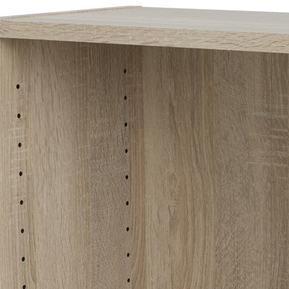 basic low wide bookcase (2 shelves) in oak