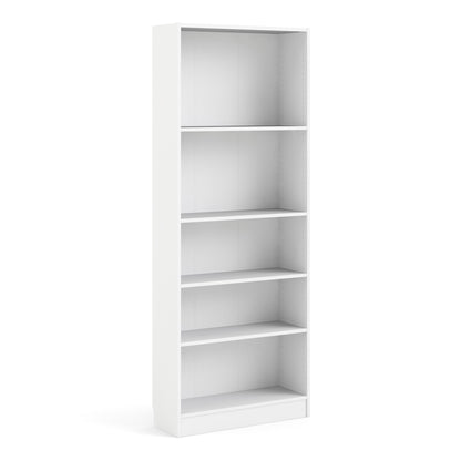 basic tall wide bookcase (4 shelves) in white