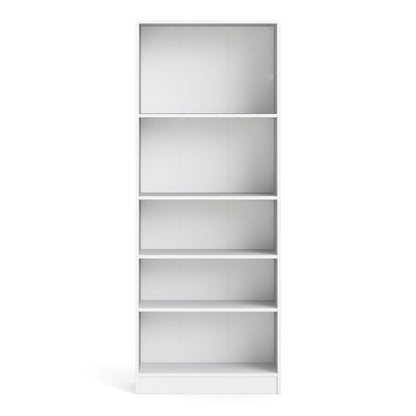 basic tall wide bookcase (4 shelves) in white
