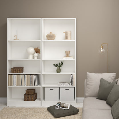 basic tall wide bookcase (4 shelves) in white