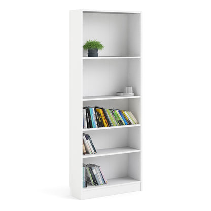 basic tall wide bookcase (4 shelves) in white