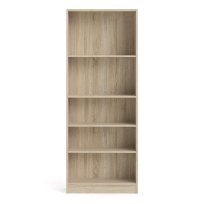 basic tall wide bookcase (4 shelves) in oak