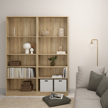 basic tall wide bookcase (4 shelves) in oak