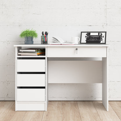 function plus 4 drawer desk handleless drawer in white