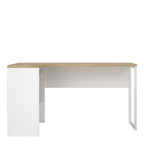 Function plus corner desk 2 drawers in white and oak