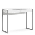 Function plus desk 2 drawers in white high gloss