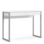 Function plus desk 2 drawers in white high gloss