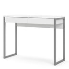 Function plus desk 2 drawers in white high gloss