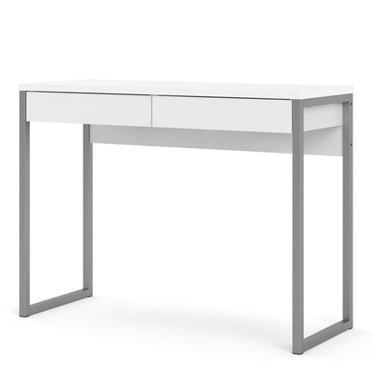 function plus desk 2 drawers in white high gloss