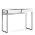 Function plus desk 2 drawers in white high gloss