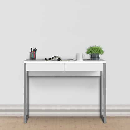 function plus desk 2 drawers in white high gloss