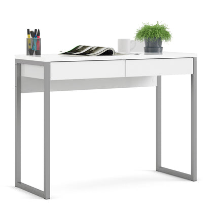 function plus desk 2 drawers in white high gloss