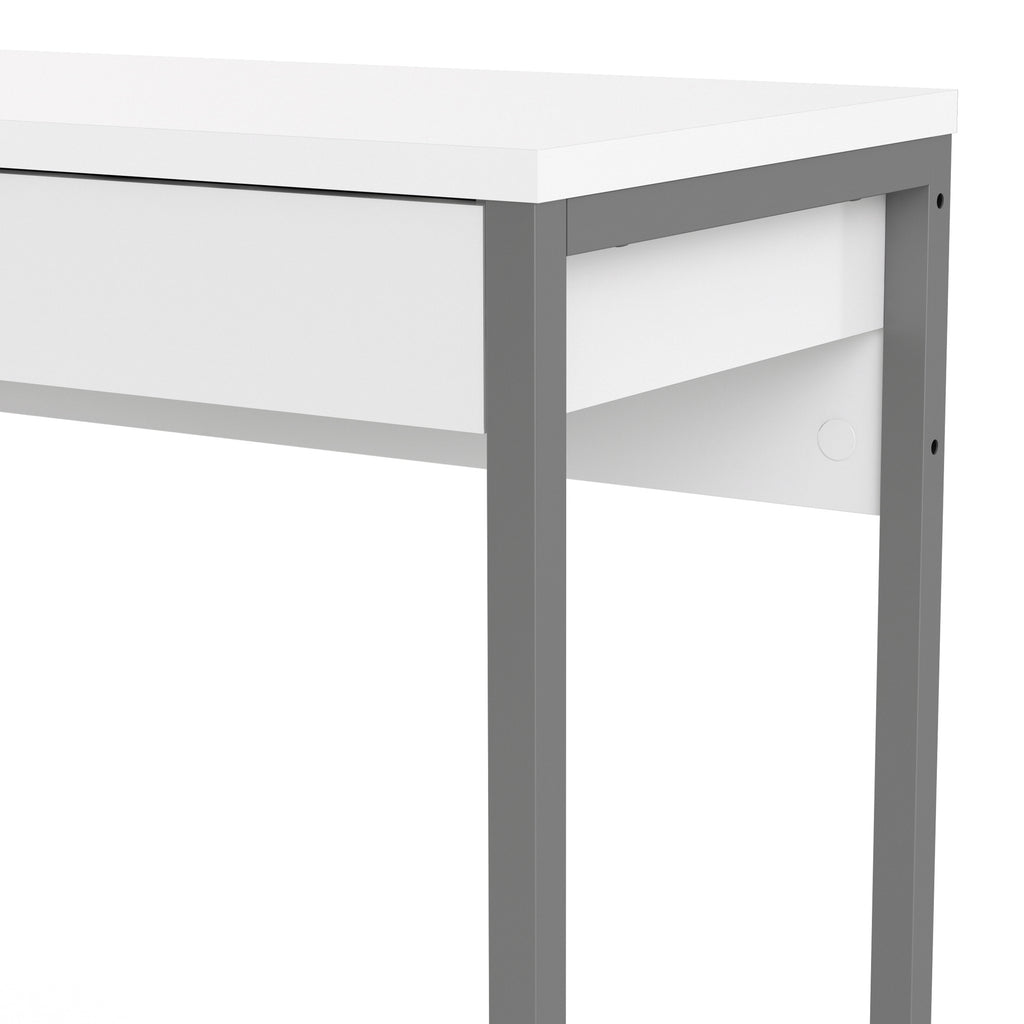 Function plus desk 2 drawers in white high gloss