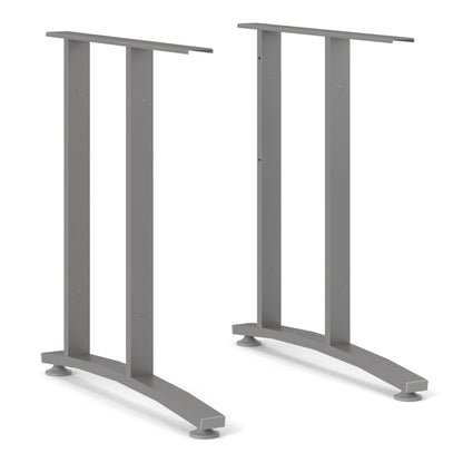 prima desk 150cm in white with silver grey steel legs
