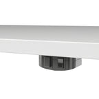 Prima desk 150cm in white with height adjustable legs with electric control in silver grey steel