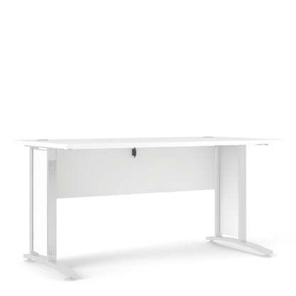 prima desk 150cm in white with white legs