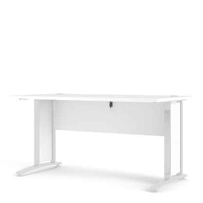 prima desk 150cm in white with white legs