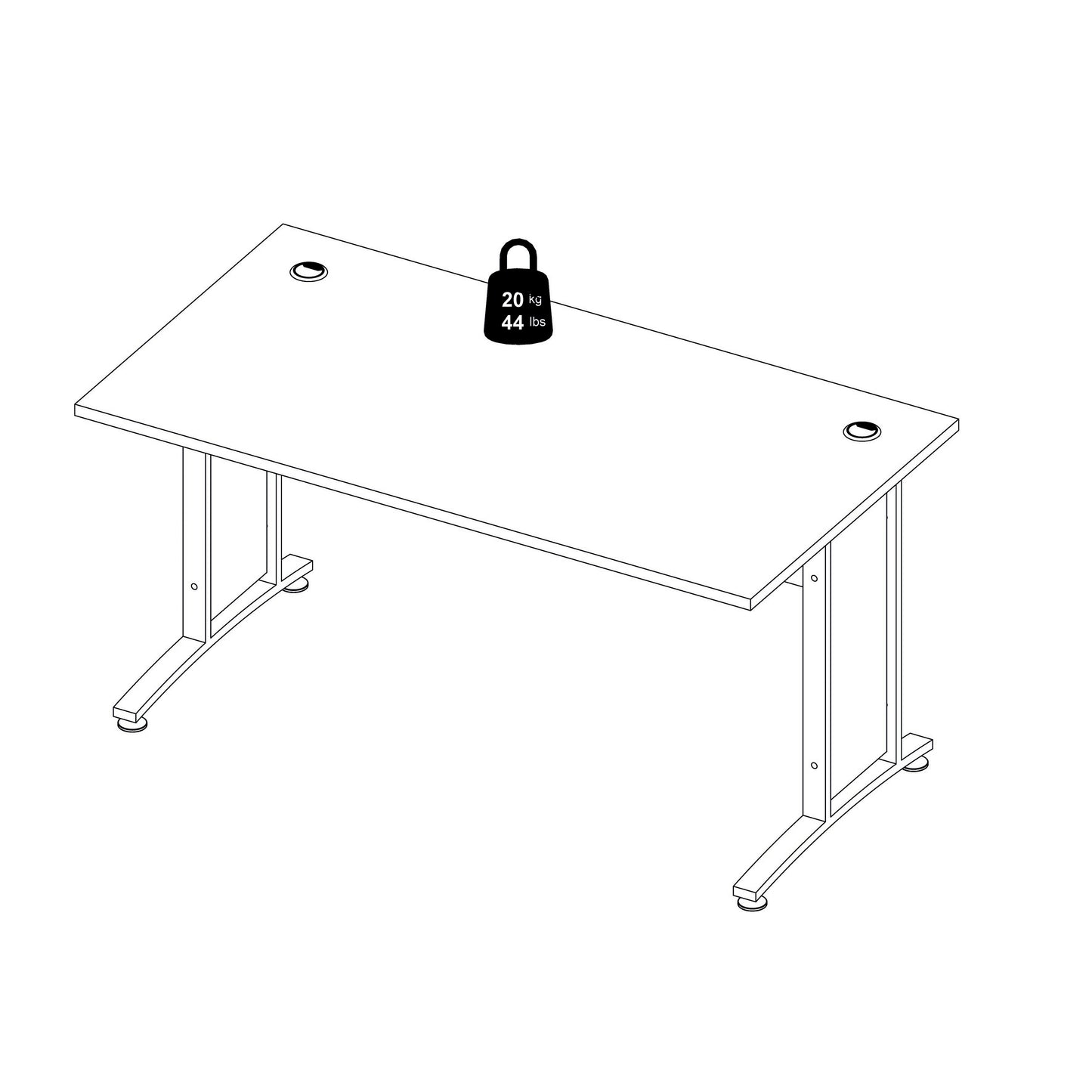 prima desk 150cm in white with white legs