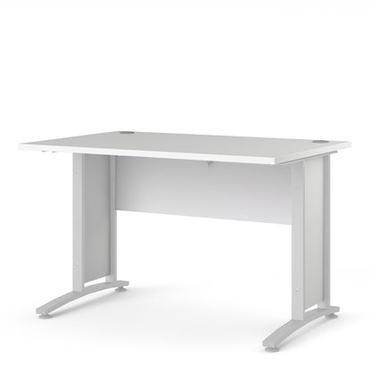 prima desk 120cm in white with white legs