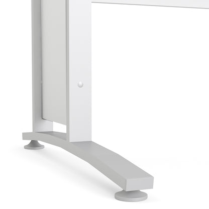 prima desk 120cm in white with white legs