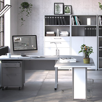 prima bookcase 2 shelves with 2 drawers 2 doors in white