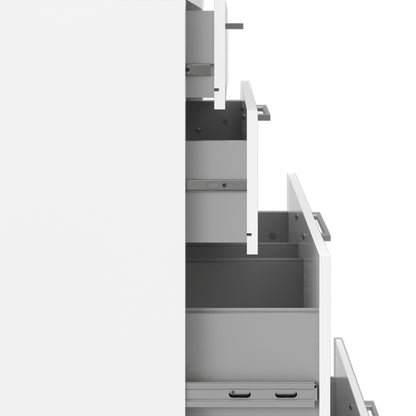 prima bookcase 1 shelf with 2 drawers 2 file drawers in white