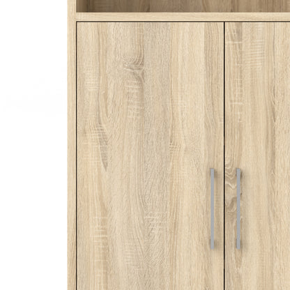 prima bookcase 3 shelves with 2 doors in oak