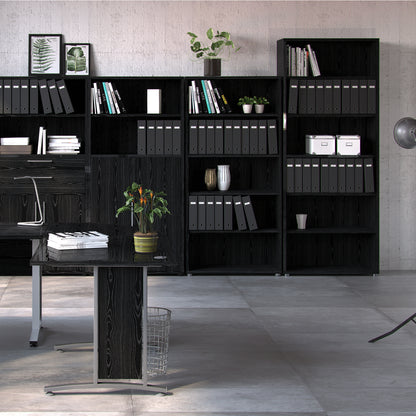 prima bookcase 4 shelves in black woodgrain