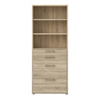 Prima bookcase 2 shelves with 2 drawers 2 file drawers in oak
