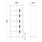 Prima bookcase 2 shelves with 2 drawers 2 file drawers in oak