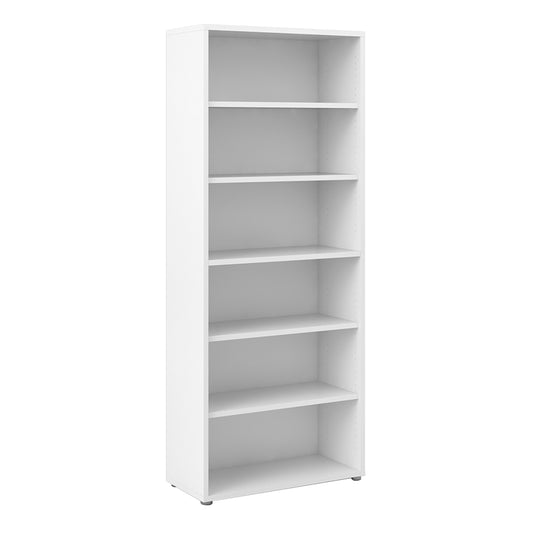 prima bookcase 5 shelves in white