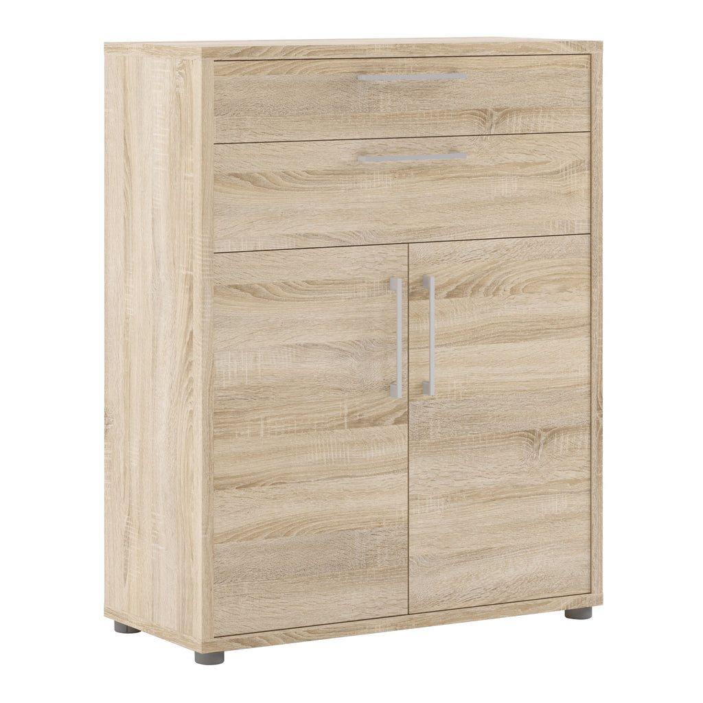 Prima bookcase 1 shelf with 2 drawers 2 doors in oak