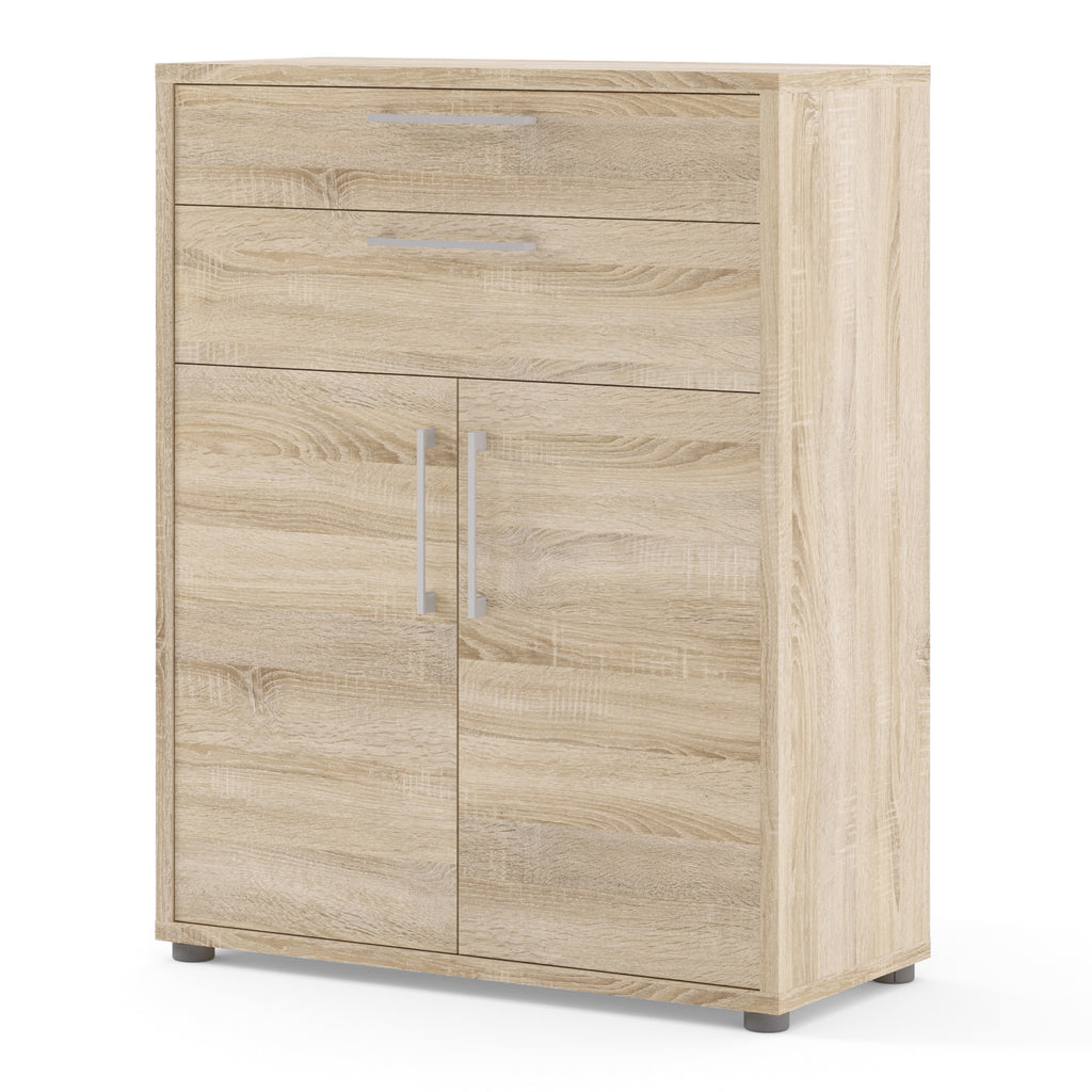 Prima bookcase 1 shelf with 2 drawers 2 doors in oak