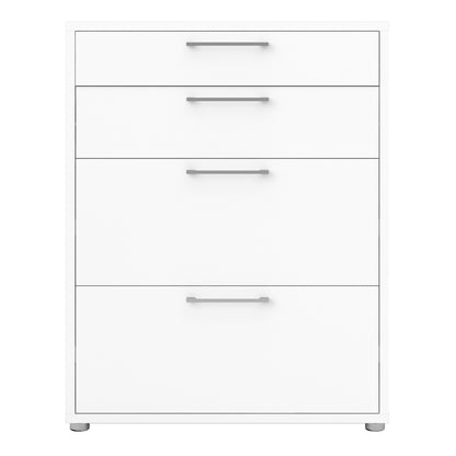 prima office storage with 2 drawers 2 file drawers in white