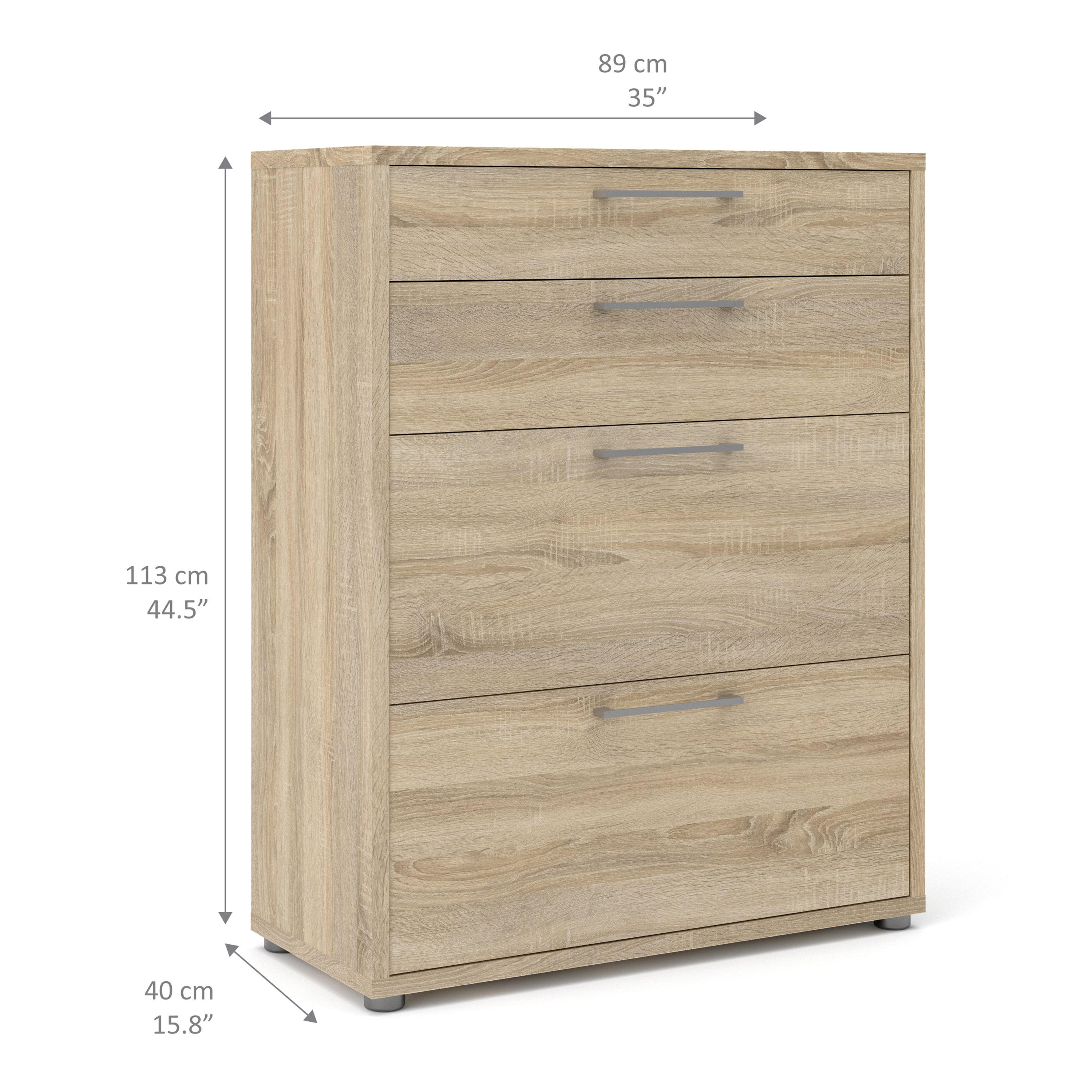Prima office storage with 2 drawers 2 file drawers in oak
